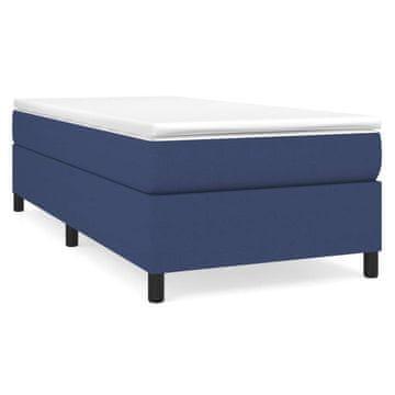 Vidaxl Posteljni okvir z vzmetmi modra 90x190 cm tkanina