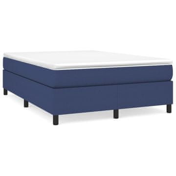 Vidaxl Posteljni okvir z vzmetmi moder 140x200 cm tkanina