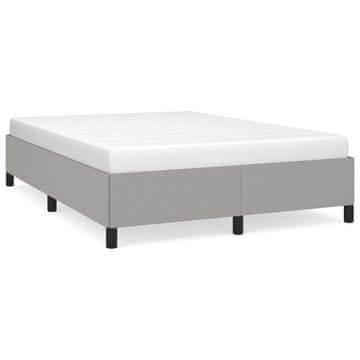 Vidaxl Posteljni okvir brez vzmetnice svetlo siv 140x190 cm blago