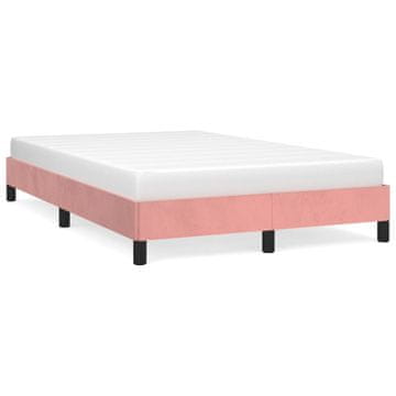 Vidaxl Posteljni okvir roza 120x200 cm žamet