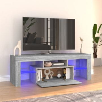 Vidaxl vidaXL TV omarica z LED zaslonom, siva, hrast sonoma, 120x35x40 cm