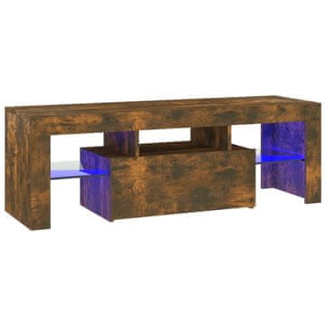 Vidaxl TV omarica z LED lučkami dimljeni hrast 120x35x40 cm