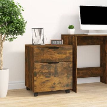 Vidaxl vidaXL Omara za dokumente na kolesih dimljen hrast 45x38x54 cm