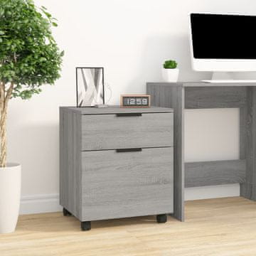 Vidaxl vidaXL Omara za dokumente na kolesih siva sonoma hrast 45x38x54 cm