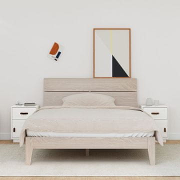 Vidaxl vidaXL Nočne omarice, komplet 2, bele, 40x34x55 cm, masiven borov les