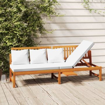Vidaxl vidaXL Dnevna postelja z blazino kremne barve 200x60x75 cm masiven akacijev les