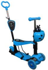 R-Sport Otroški trikolesni skuter H3 Blue 5in1 s kolesi LED
