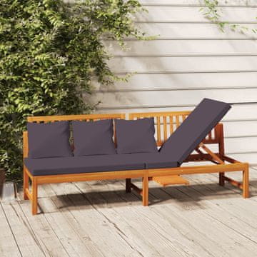 Vidaxl vidaXL Dnevna postelja s sivo blazino 200x60x75 cm masiven akacijev les