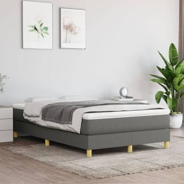 shumee vidaXL Posteljni okvir brez vzmetnice, temno siv, 120x200 cm, oblazinjen s tkanino