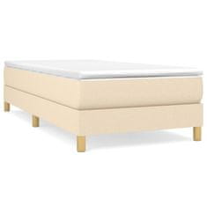 Vidaxl Box spring posteljni okvir krem 90x190 cm blago