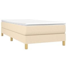 Vidaxl Box spring posteljni okvir krem 90x190 cm blago