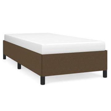 Vidaxl Posteljni okvir brez vzmetnice temno rjav 80x200 cm blago