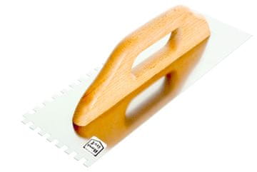 Greatstore Nerezna zobata lopata z lesenim ročajem 580*130mm zob 8*8
