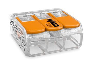 Wago Hitri priključek wago 221-413 3x0,5-4,0 mm2 z vzvodi 20 kosov