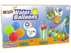 Lean-toys Vodni baloni na slamicah 74 balonov + 4 za večkratno uporabo