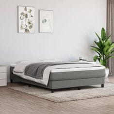 Vidaxl Box spring postelja z vzmetnico temno siva 160x200 cm blago