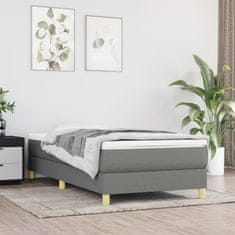 Vidaxl Box spring posteljni okvir temno siv 90x200 cm blago