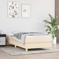 Vidaxl Box spring posteljni okvir krem 90x190 cm blago