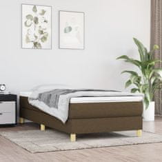 Vidaxl Box spring posteljni okvir temno rjav 100x200 cm blago