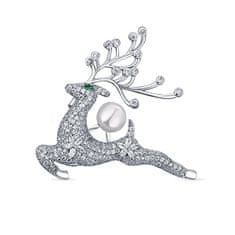 JwL Luxury Pearls Očarljiva biserna broška s kristali Jelínek JL0792