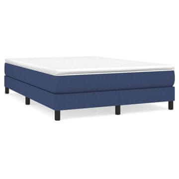 Vidaxl Posteljni okvir z vzmetmi moder 140x200 cm tkanina