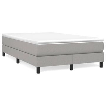 Vidaxl Posteljni okvir z vzmetmi svetlo siv 120x200 cm blago