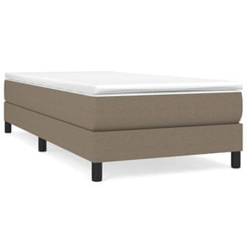 Vidaxl Posteljni okvir z vzmetmi Taupe 90x190 cm Tkanina