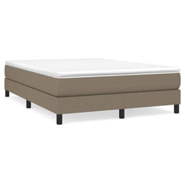 Vidaxl Posteljni okvir z vzmetmi taupe 140x190 cm blago