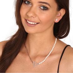 JwL Luxury Pearls Trendovska jeklena ogrlica s pravimi rečnimi biseri JL0788