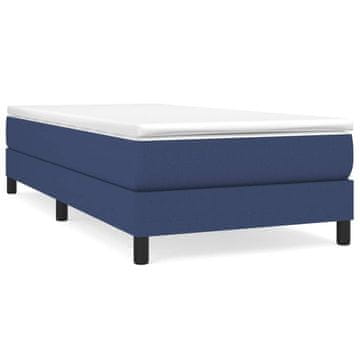 Vidaxl Posteljni okvir z vzmetmi modra 90x190 cm tkanina