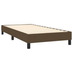 Vidaxl Box spring postelja z vzmetnico temno rjava 90x200 cm blago