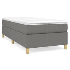 Vidaxl Box spring postelja z vzmetnico temno siva 80x200 cm blago