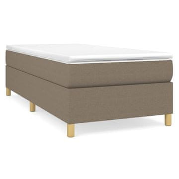 Vidaxl Posteljni okvir z vzmetmi Taupe 90x200 cm Tkanina