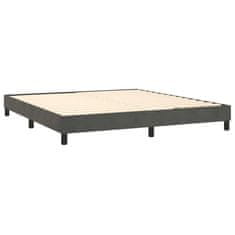 Vidaxl Box spring postelja z vzmetnico temno siva 160x200 cm žamet