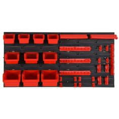 Vidaxl Komplet za delavnico 35-delni rdeč in črn 77x39 cm PP