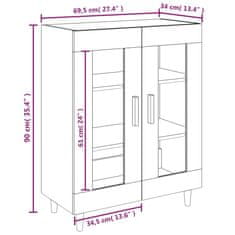 Vidaxl Komoda dimljeni hrast 69,5x34x90 cm inženirski les