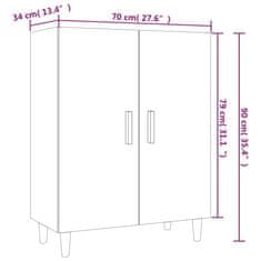 Vidaxl Komoda dimljeni hrast 70x34x90 cm konstruiran les