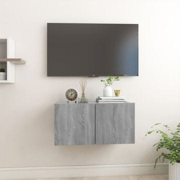 Vidaxl vidaXL Stenska TV omarica, siva, hrast sonoma, 60x30x30 cm