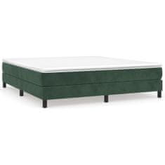 Vidaxl Box spring posteljni okvir temno zelen 180x200 cm žamet
