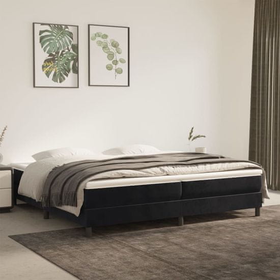 Vidaxl Box spring postelja z vzmetnico črna 200x200 cm žamet