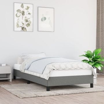 shumee vidaXL Posteljni okvir brez vzmetnice, temno siv, 100x200 cm, oblazinjen s tkanino