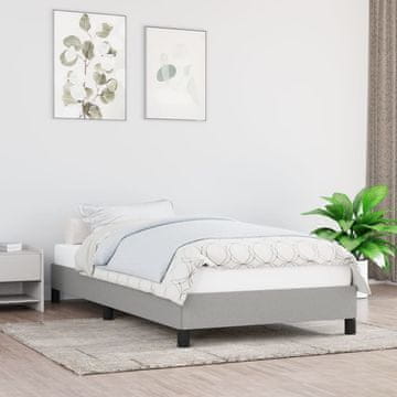 shumee vidaXL Posteljni okvir brez vzmetnice svetlo siv 90x200 cm oblazinjen s blagom