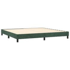 Vidaxl Box spring postelja z vzmetnico LED tem. zelena 200x200cm žamet