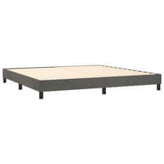 Vidaxl Box spring postelja z vzmetnico temno siva 200x200 cm žamet