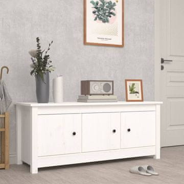 Vidaxl vidaXL Omarica za čevlje bela 110x38x45,5 cm masivni borov les
