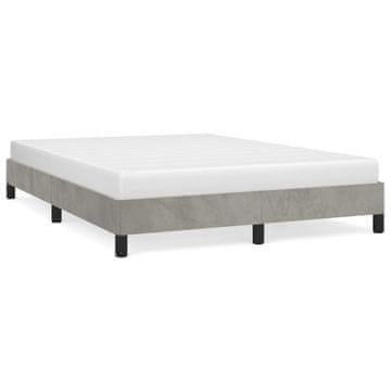 Vidaxl Posteljni okvir brez vzmetnice svetlo siv 140x190 cm žamet