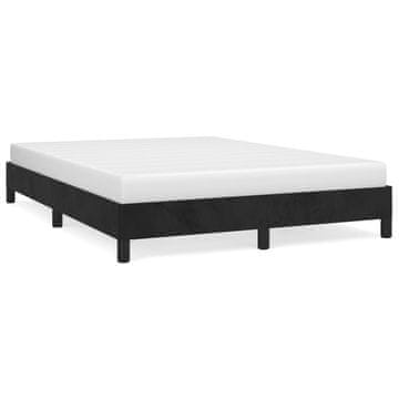Vidaxl Posteljni okvir brez vzmetnice črn 140x190 cm žamet