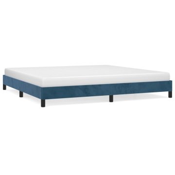 Vidaxl Posteljni okvir brez vzmetnice temno moder 200x200 cm žamet