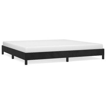 Vidaxl Posteljni okvir brez vzmetnice črn 200x200 cm žamet