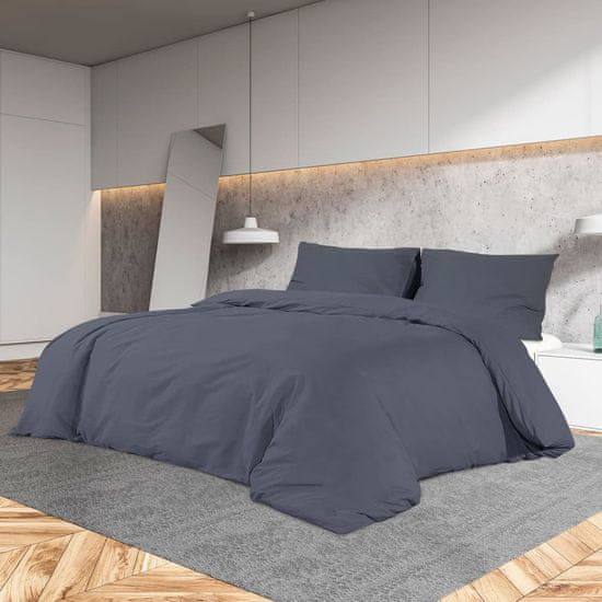 Vidaxl Posteljnina antracit 200x220 cm lahka mikrovlakna